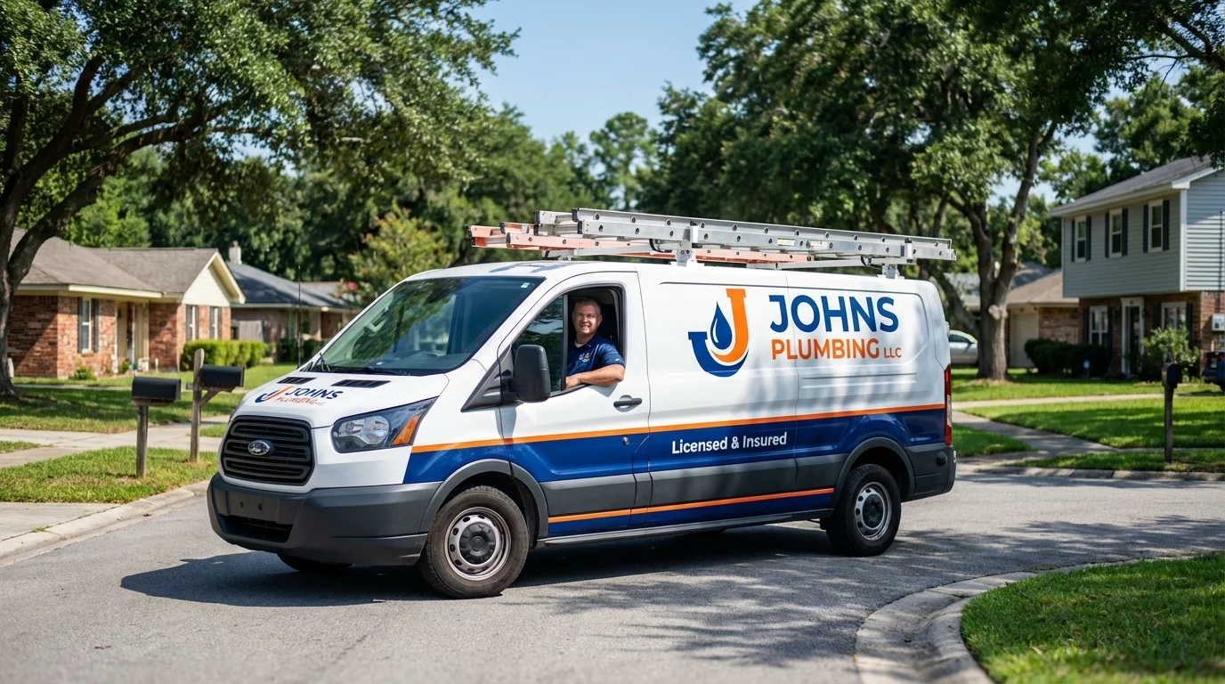 Johns Plumbing LLC service van in Erie, KS