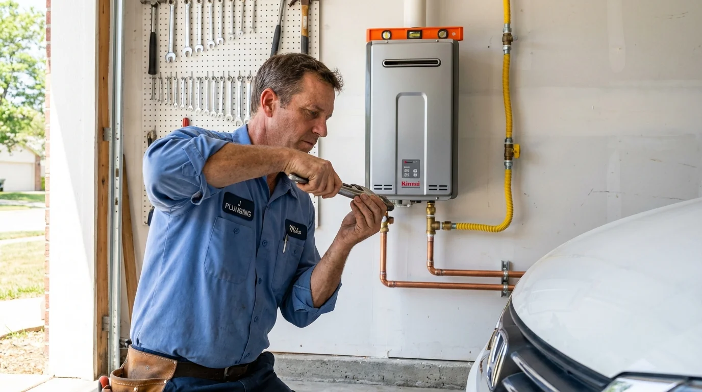 Tankless water heater installation by a Johns Plumbing LLC plumber in Erie